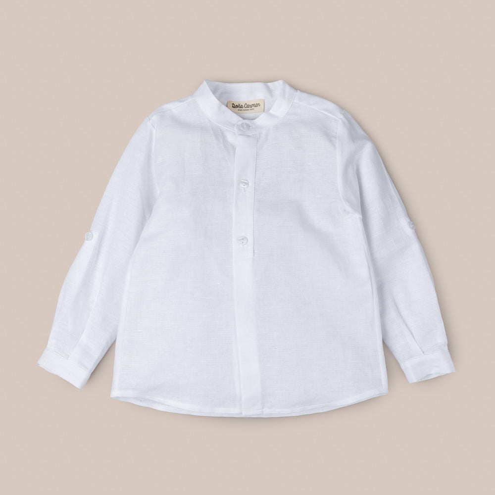 CAMISA MANGA LARGA LINO BLANCO