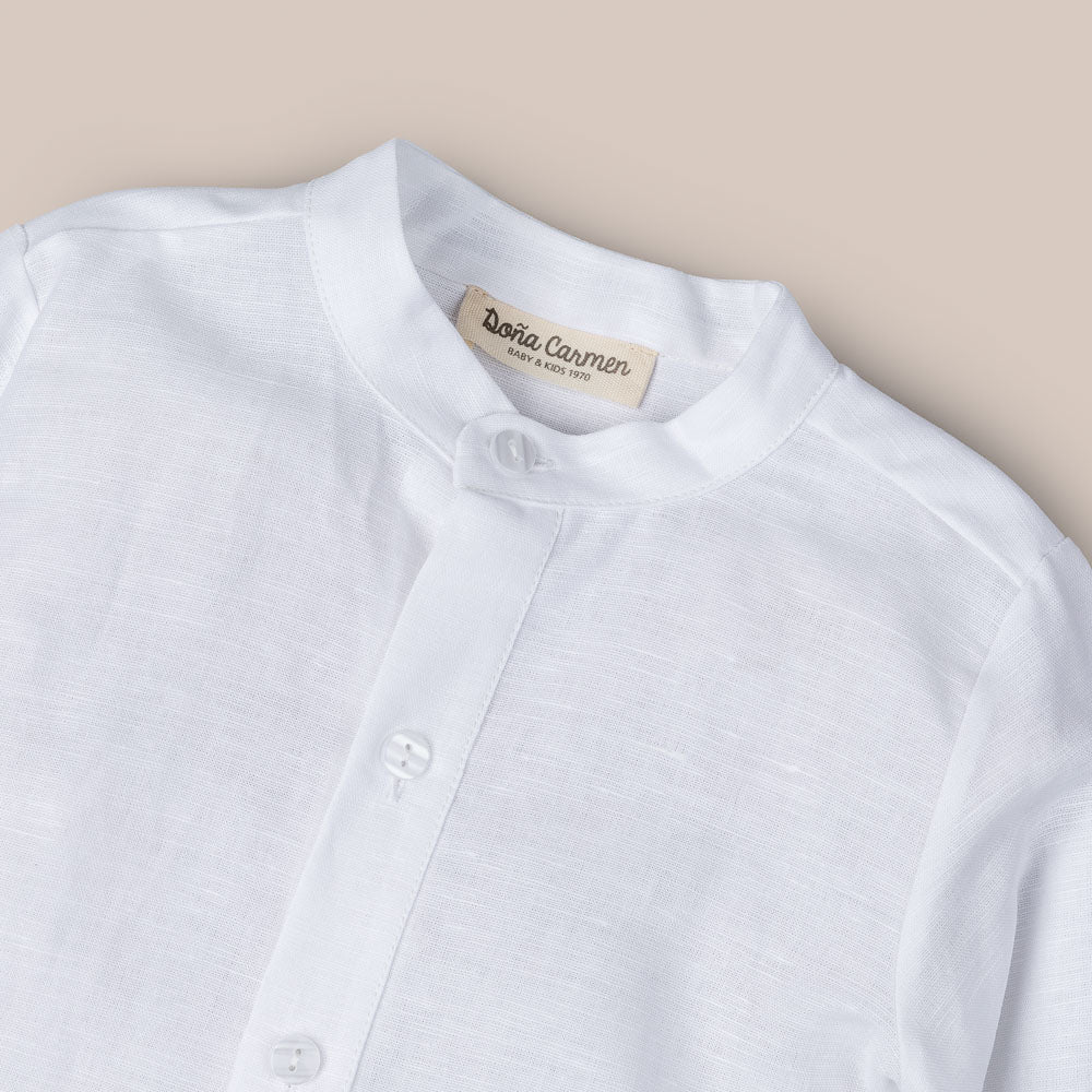 CAMISA MANGA LARGA LINO BLANCO