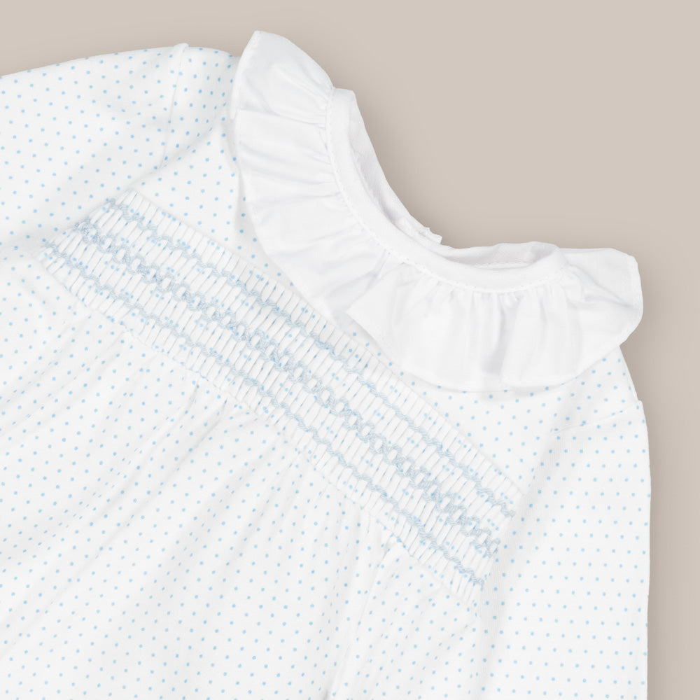 PIJAMA ALGODÓN BEBÉ LUNAR AZUL