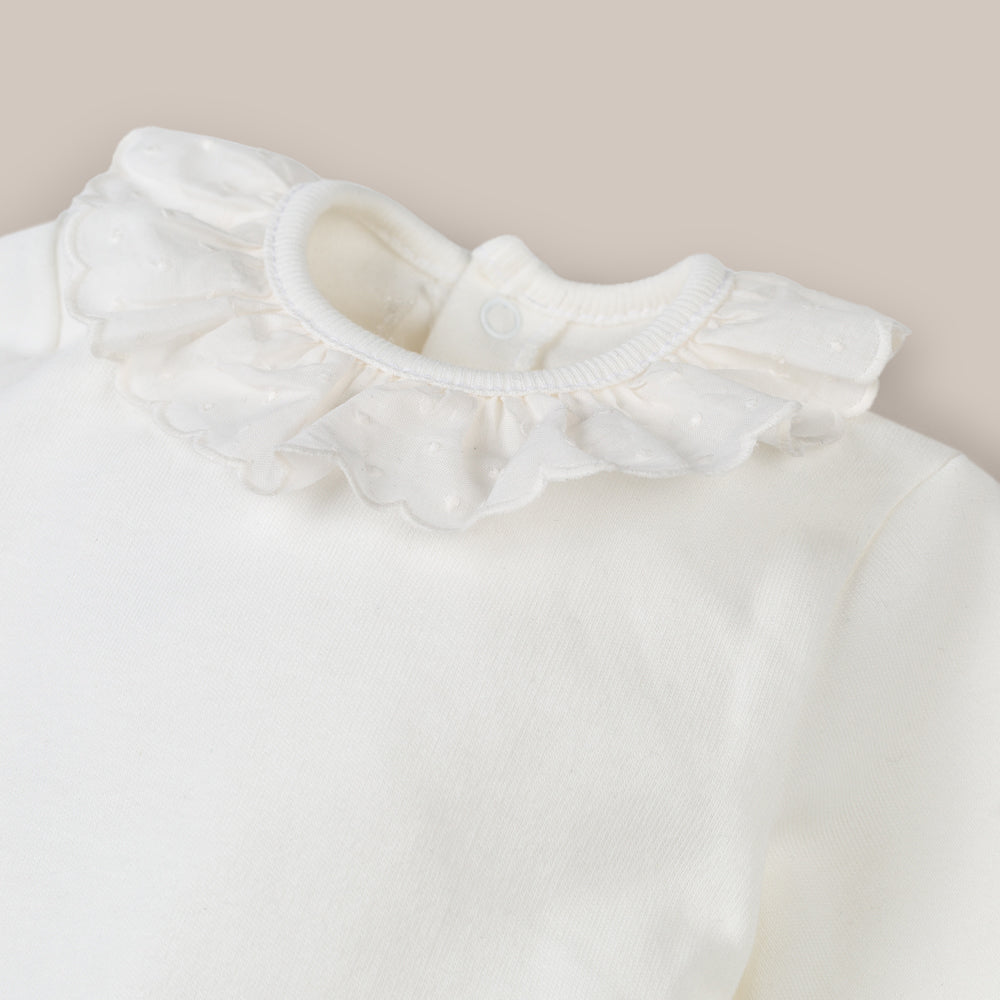 BODY CUELLO PLUMETI MANGA LARGA BEIGE