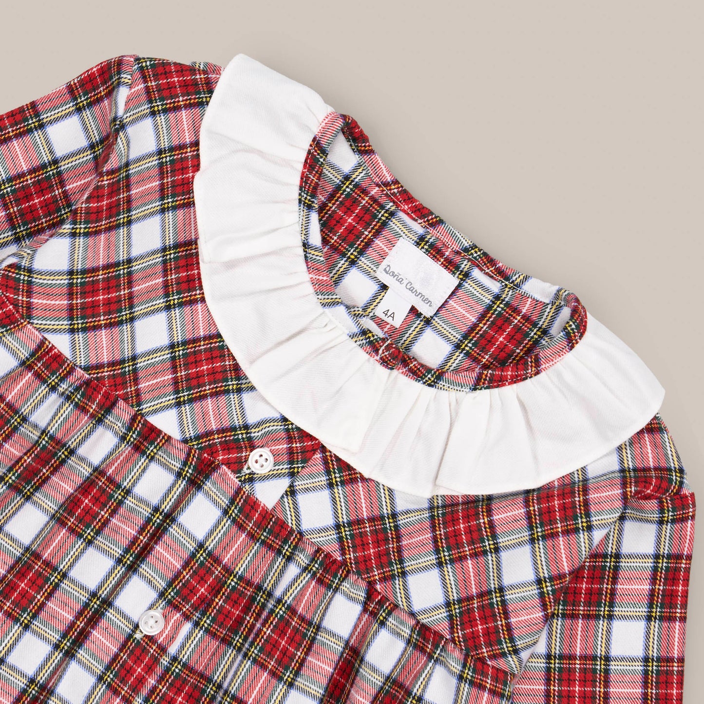 PIJAMA NIÑA VOLANTE ESCOCIA