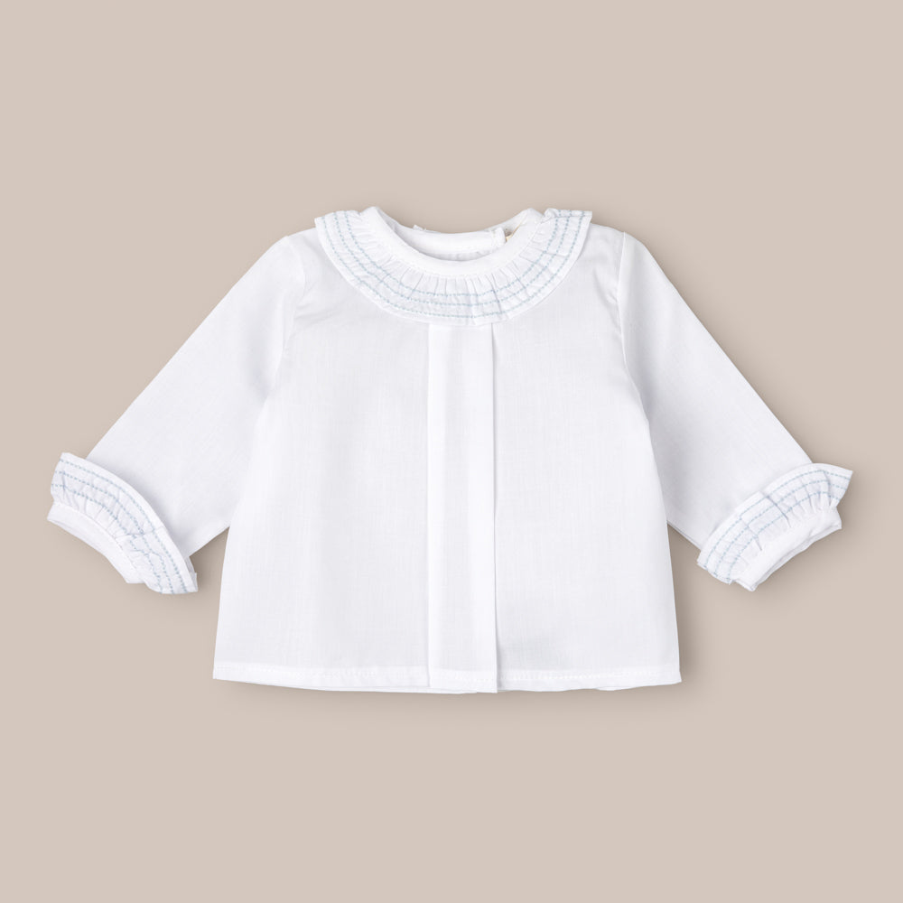 CAMISINA BEBÉ PESPUNTE AZUL