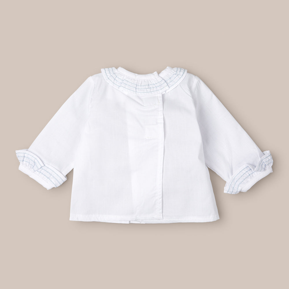 CAMISINA BEBÉ PESPUNTE AZUL