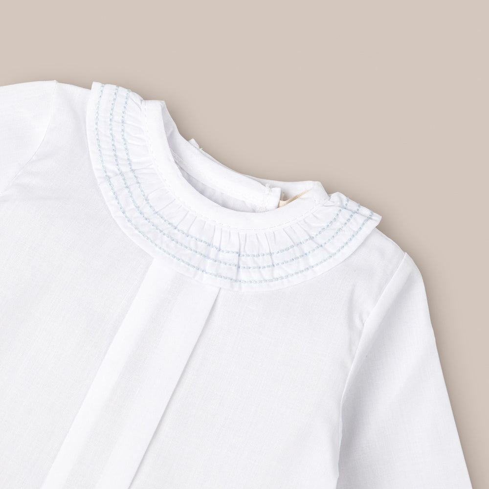 CAMISINA BEBÉ PESPUNTE AZUL