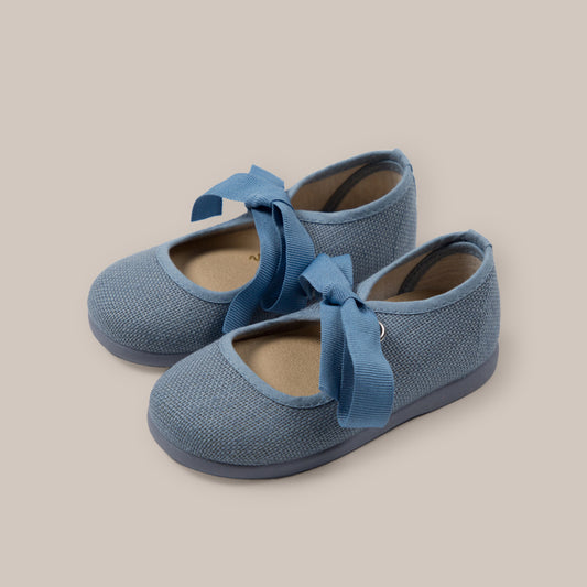 ZAPATO LAZO LINO AZUL CELESTE