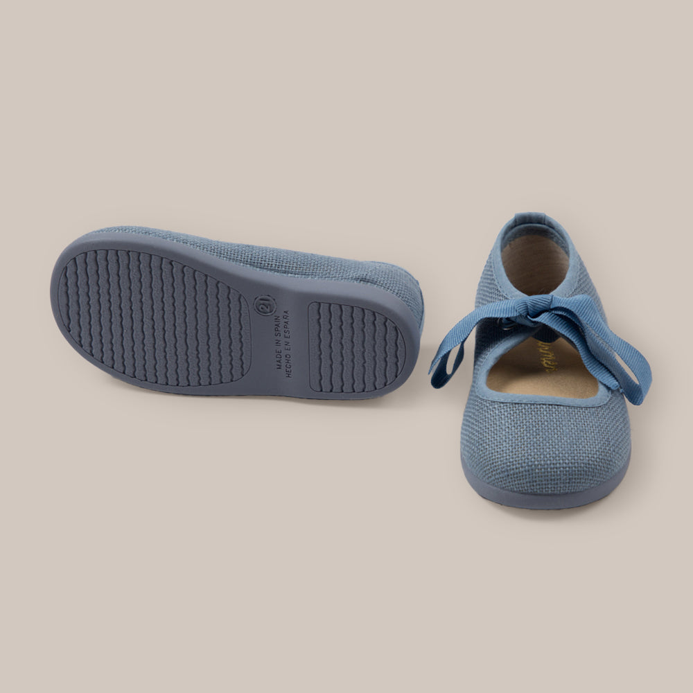 ZAPATO LAZO LINO AZUL CELESTE