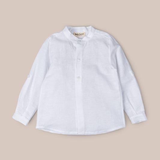 CAMISA MANGA LARGA LINO BLANCO