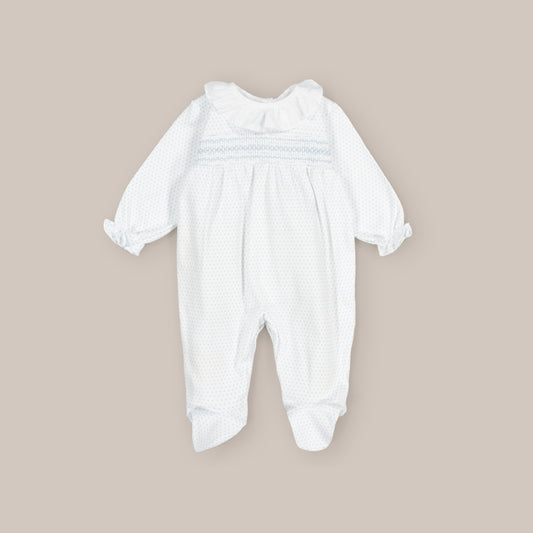PIJAMA ALGODÓN BEBÉ LUNAR AZUL