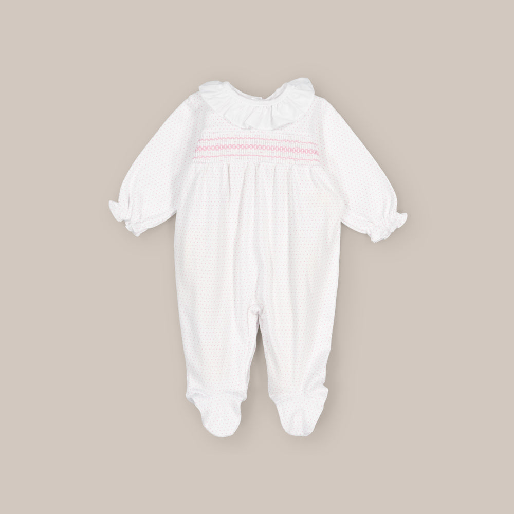 PIJAMA ALGODÓN BEBÉ LUNAR ROSA