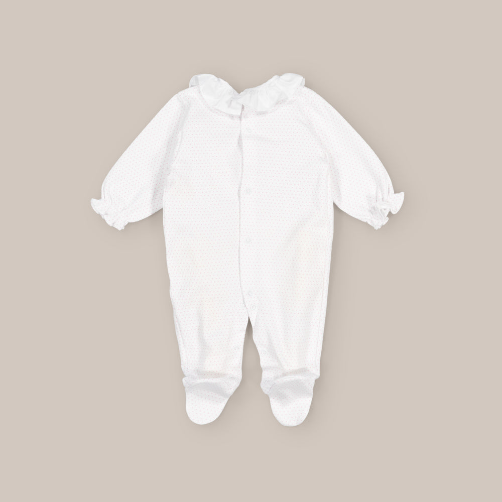 PIJAMA ALGODÓN BEBÉ LUNAR ROSA