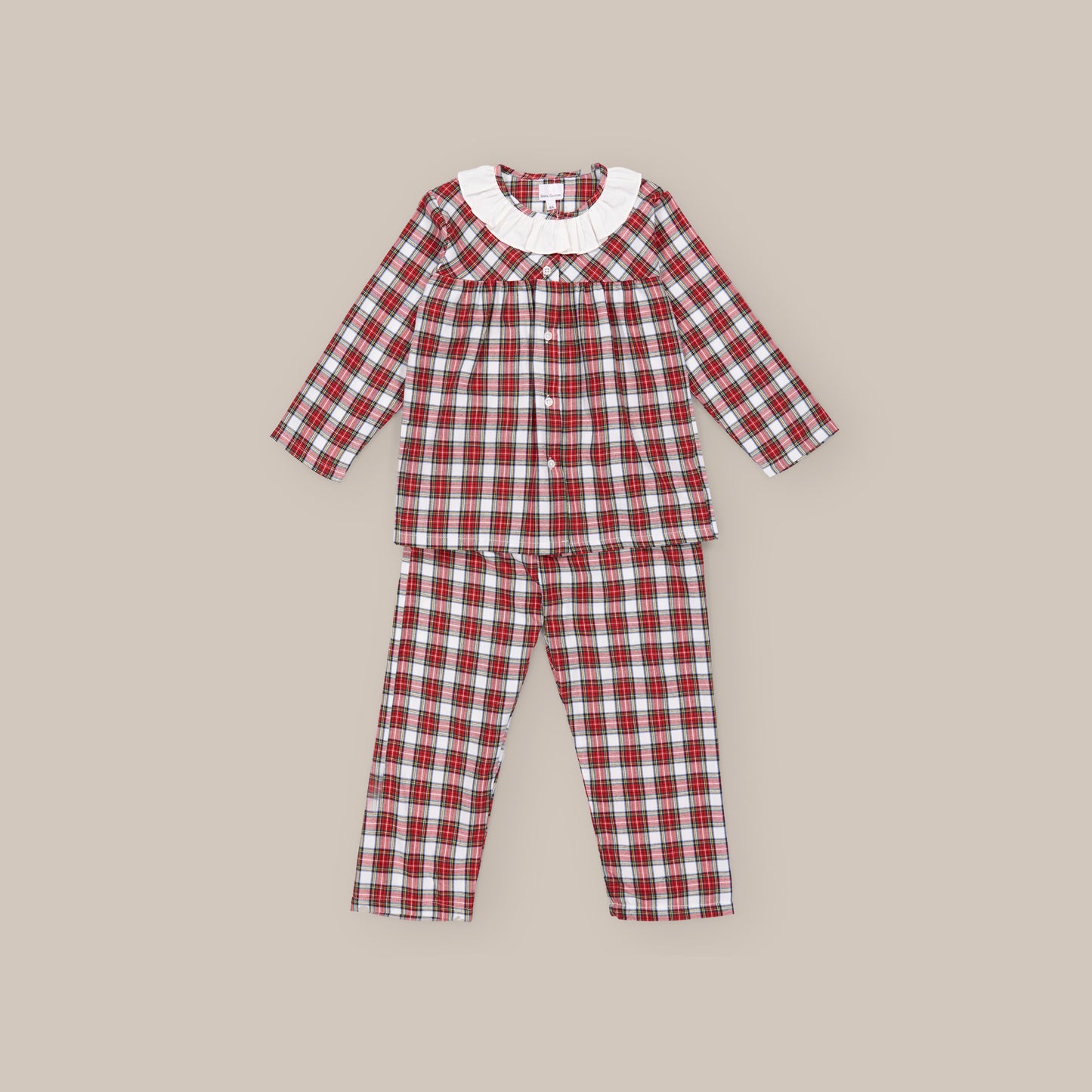 PIJAMA NIÑA VOLANTE ESCOCIA