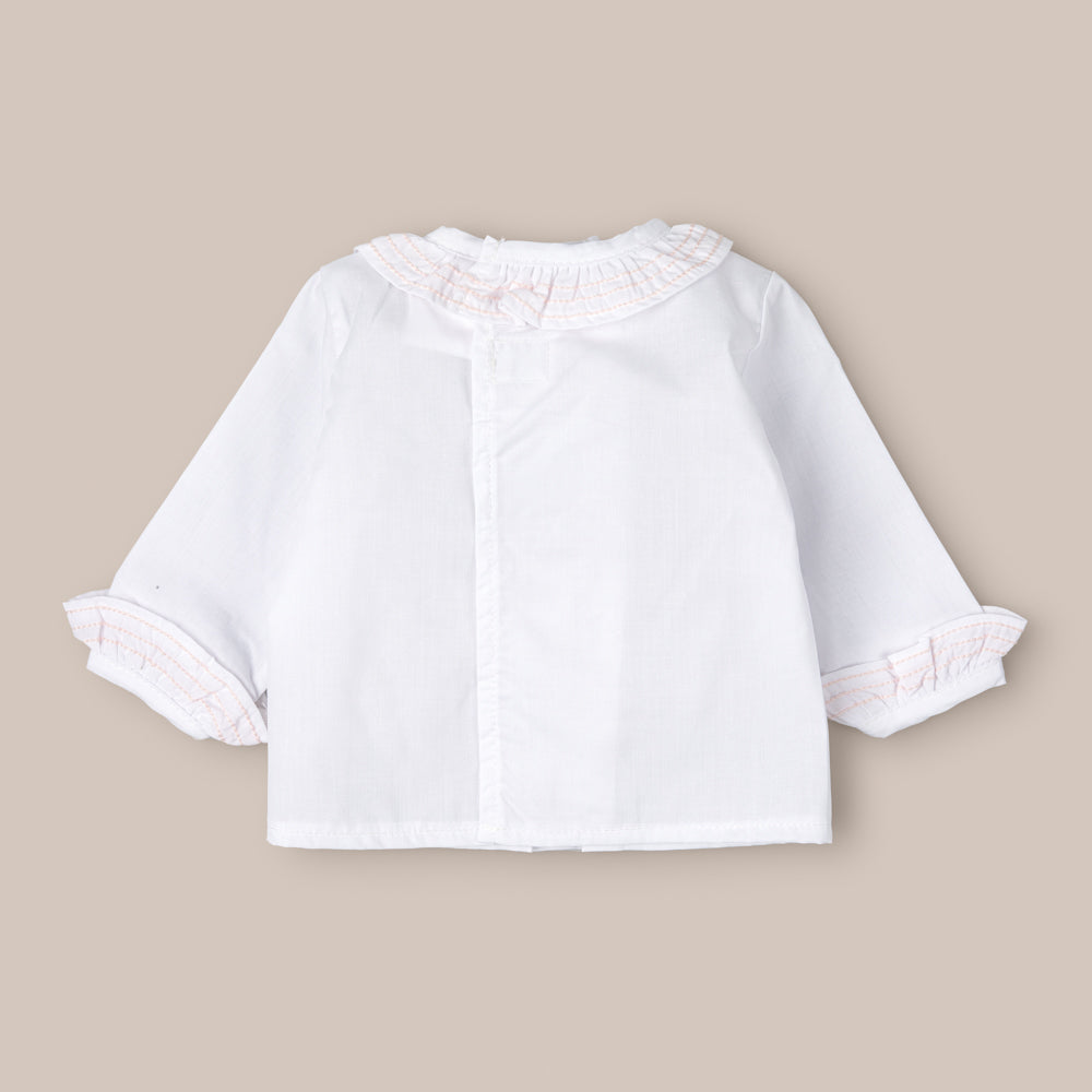 CAMISINA BEBÉ PESPUNTE ROSA