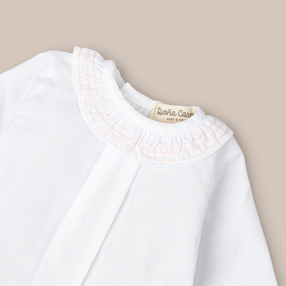 CAMISINA BEBÉ PESPUNTE ROSA